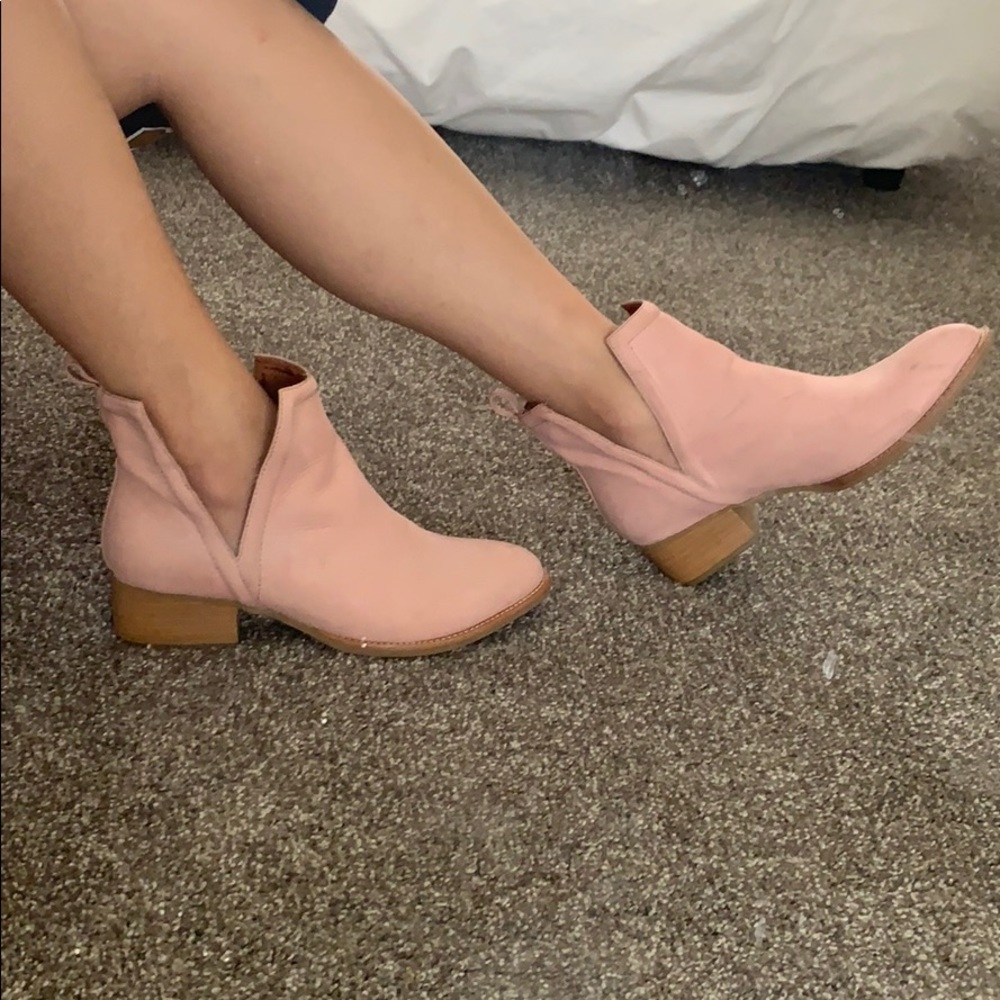 Jeffrey Campbell blush pink Muskrat ankle boots